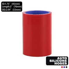 Universal 1.75" 45mm 3-Ply Reinforced Straight Coupler Silicone Hose 76mm Length