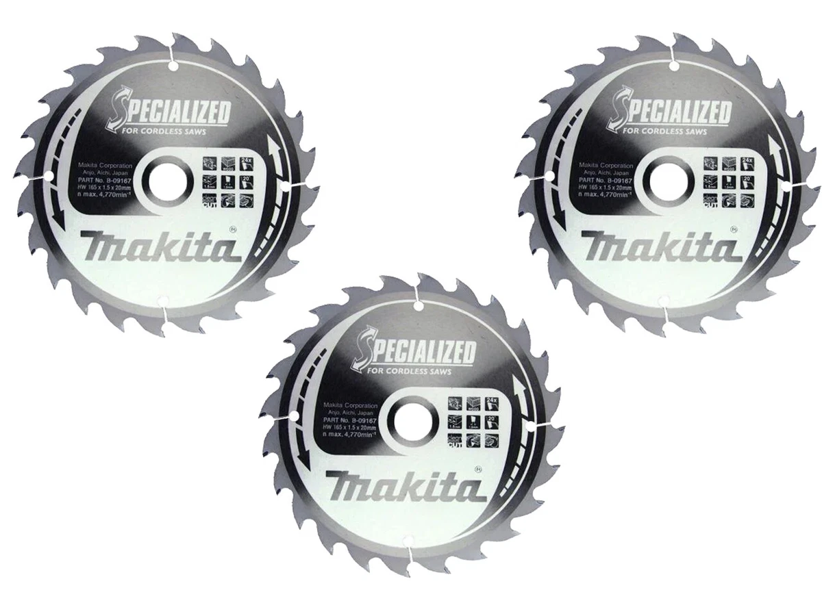 Makita B-32904 165x20mm 24T Specialised Circular Saw Blade B-09167 
