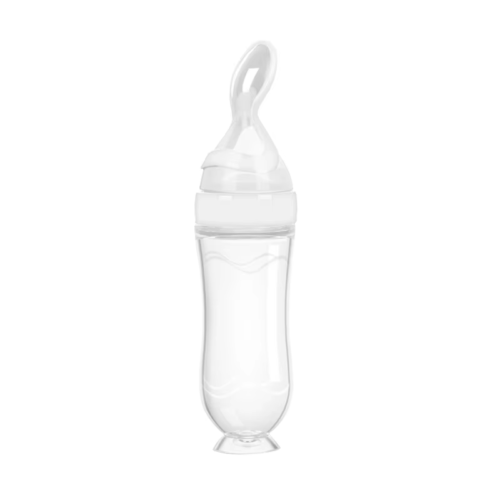 Silicone Baby Bottle with Spoon Squeeze Feeder for Milk Rice Cereal Food UK - Picture 12 of 18