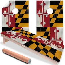 Maryland State Flag Tailgating Cornhole Board Wraps and Decals Vinyl Sticker