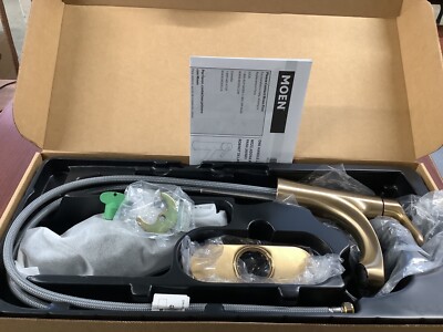 NEW Moen Findlay 84516BZG 1-H Bathroom Faucet Bronzed Gold W/Drain Bin294