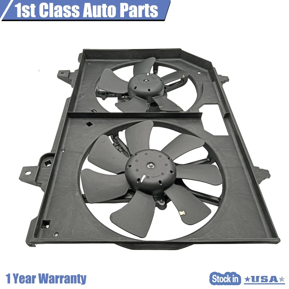 Dual Radiator Cooling Fan with Shroud Assembly fit 04-13 Nissan X-Trail 2.5L - Image 4 of 4