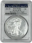 2022 W Burnished American Silver Eagle Dollar 1 oz Coin PCGS SP 70 First Strike