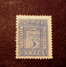 Norway Stamp Scott# 14a  Coat of Arms 1867-68 MNG  C354