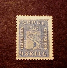 Norway Stamp Scott# 14a  Coat of Arms 1867-68 MNG  C354