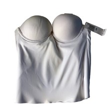 Felina 8704 UW PU Strapless Low Back White Bustier Corset Bra Bridal Formal 34B