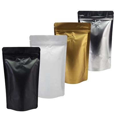 Matt Standbodenbeutel Kaffee Verpackungsbeutel mit Entgasungsventil & Reißverschluss 100 Stück