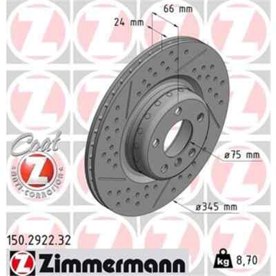 2x ZIMMERMANN Formula F Bremsscheibe 150.2922.32