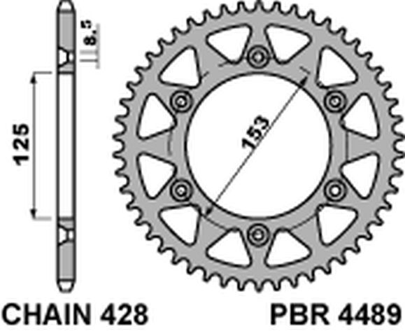 Pignon arrière 4489 59 F pour résoudre les sauts de chaîne du CRM 125