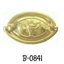 Hepplewhite-Sheraton Stamped Brass "Urn" Oval Drawer Pull 2" CC Antique Style 