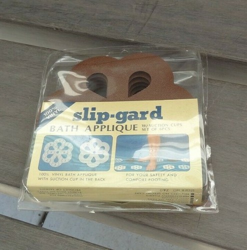 Slip-Gard Bath Tub Appliqués w/Suction Cup ~ 6-Pack or 12-Pack ~ White or Brown  - Picture 4 of 10