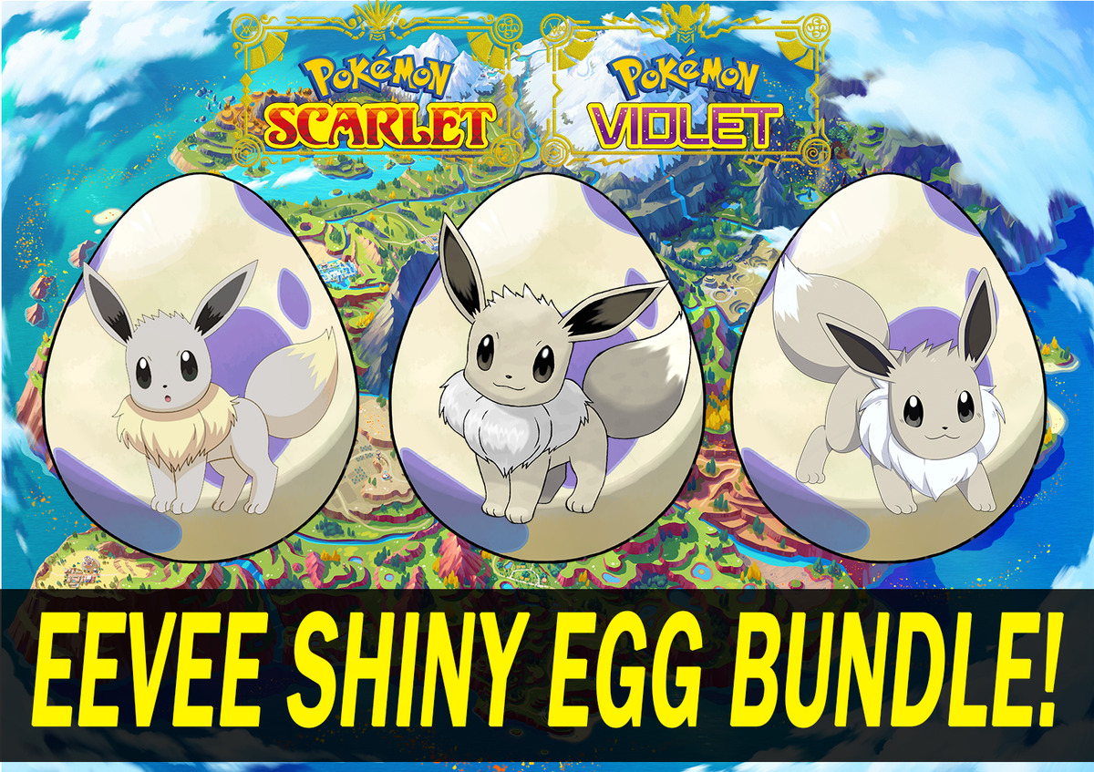 Pokemon Scarlet Violet 6IV Shiny Eevee Pack of 9