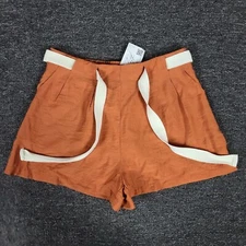 Womens Shorts Large Burnt Orange Wishlist Apparel Into The Sun Drawstring 30x2.5