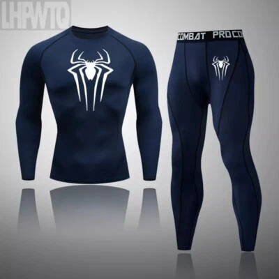 Sous vêtement homme ski snow thermique spiderman tenue fitness combinaison sport
