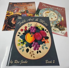 Lot of 3 Folk Art Tole Painting Decorative Painting Acrylic Patterns Craft Books