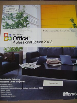 #ad Microsoft Office 2003 Professional For 2 PCs Full Version MS Pro =NEW SEALED= $249.95