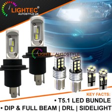 VW TRANSPORTER T5.1 2010-15 CANBUS LED DRL HEADLIGHT SIDELIGHT UPGRADE BULBS H4