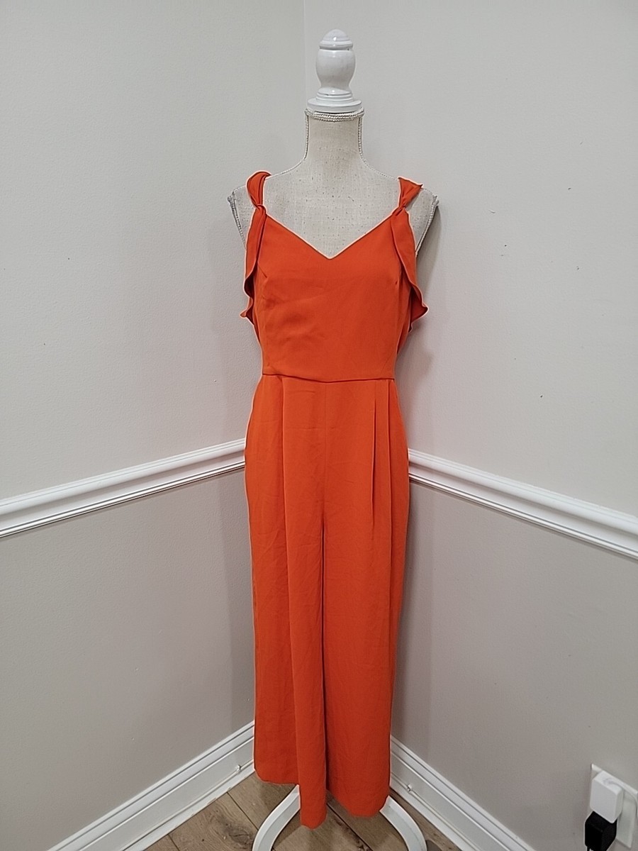 Women's Orange Amika Jumpsuit By Reiss Size NWT 345$