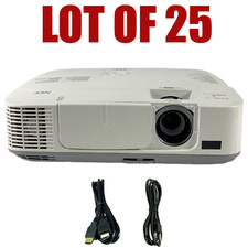 Lot Of 25 - Nec Np-m300w 3lcd Projector 3000 Ansi Hd Hdmi W/power &amp; Hdmi Cables