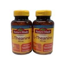 2 Nature Made Chewable L Theanine 200mg 50 Tablets Ea EXP 05/27 Tropical Fruit