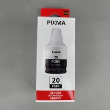 CANON 20 PGBK Genuine INK SUPPLIES 3383C001 GI-20 PIGMENT BLACK BOTTLE Pixma 170