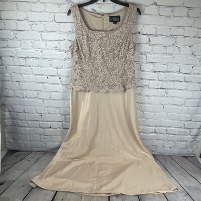Alex Evenings Women's Size 12 Petite Dress Wedding Mother of the Bride Tan  Beige | eBay