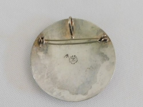 VTG Sterling Silver Mexico Medallion Signed "M" Mayan Aztec Warrior Brooch, Pend - Picture 2 of 3