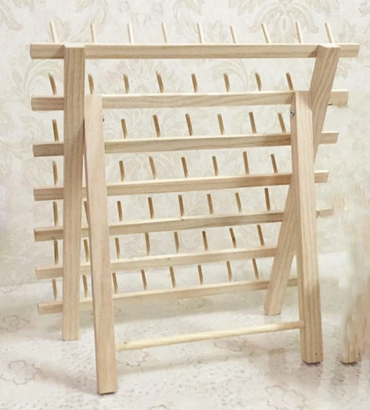 Wood Tailor Rack Spool Sewing Thread Organizer Storage Holder Bobbin Sew - Image 3 of 4