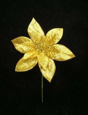 Gold Sparkly Poinsettia Christmas Flower Crafts Wreats Centerpiece Mantel floral