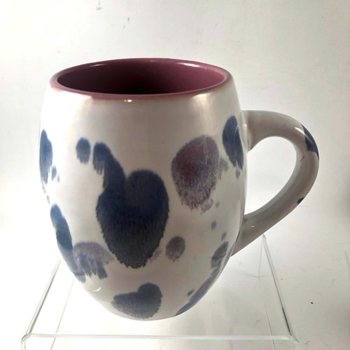 Grande tazza blu e macchiata bianca MERITAGE a forma di barile in gres porcellanato - Foto 2 di 3