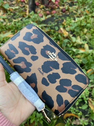 coach leopard print wallet