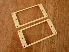 CREAM HUMBUCKER PICKUP RING SET FLAT BOTTOM SLANTED 