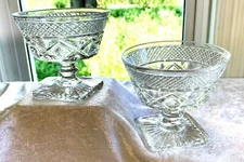 Imperial Glass Cape Cod Sundae/Fruit Footed Dish, One Pair