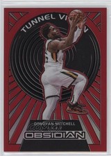 2021 Panini Obsidian Tunnel Vision Electric Etch Red Flood Donovan Mitchell i7y