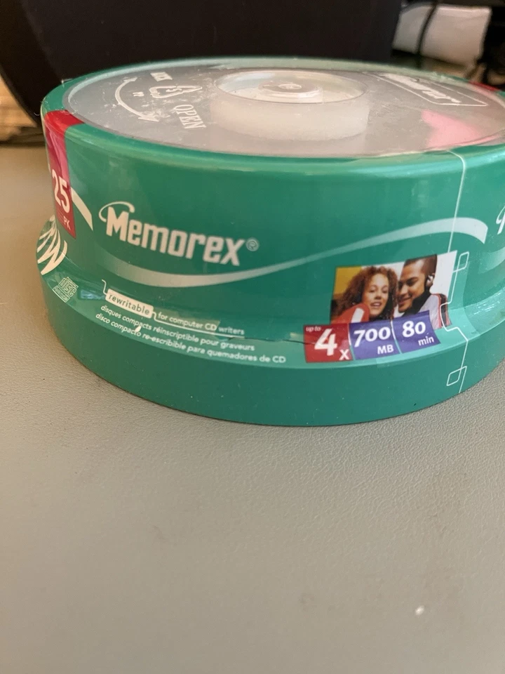 Memorex 700MB 4x Data CD-RW 80 min Rewritable Blank Discs 25 Pack Spindle NEW! - Image 2 of 4