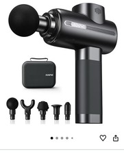 RENPHO Active Massage Gun Percussion Deep Muscle Massager, 5 Heads, Case, Black
