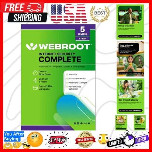 Internet Security Complete | Antivirus Software 2026 | 5 Device | 1 Keycard ...