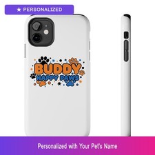 Custom Shih Tzu Paw Print Phone Case Personalized Pet Name iPhone Samsung Galaxy