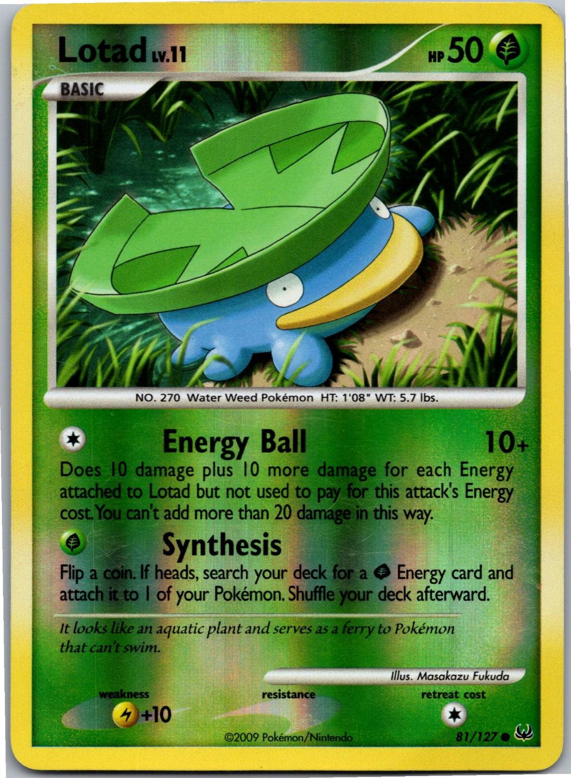 Lotad 81/127 Common Platinum Pokemon Lightly Played