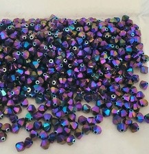 Swarovski 5328 4mm bicone beads Jet Shimmer 2X 24pcs 