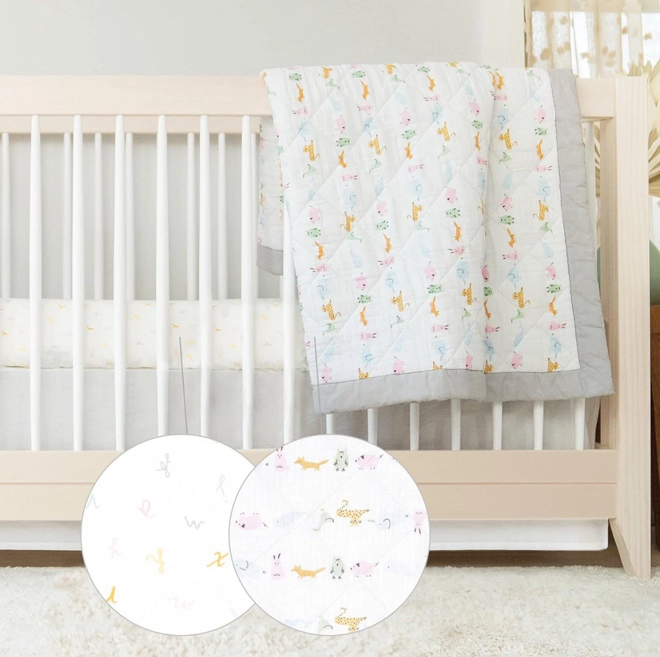 aden + anais Essentials 3-Piece Crib Bedding Set, Alphabet Animals
Opens in a new window or tab