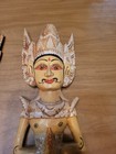Vtg Thai Sawasdee Lady & Man Welcome Wall Statue Figurine Hand Carved Gilt Wood — photo 6