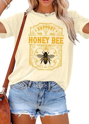 Support Local Honey Bees Women's T-Shirt - Bee Conservation Graphic Tee