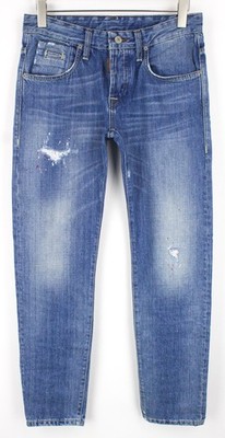 TAKESHY KUROSAWA TK72 Men's Jeans W32 Blue Slim Tapered Distressed Look Denim
