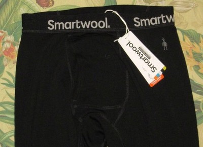 $115 SMARTWOOL Mens Black Merino Wool Thermal Base Layer Pants Small NWT