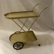 Target Bullseye Playground Gold 2-Tier Mini Coffee Bar Cart Kitchen Decor Metal