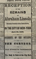 Lincoln Assassination NY Tribune April 25 1865 Newspaper