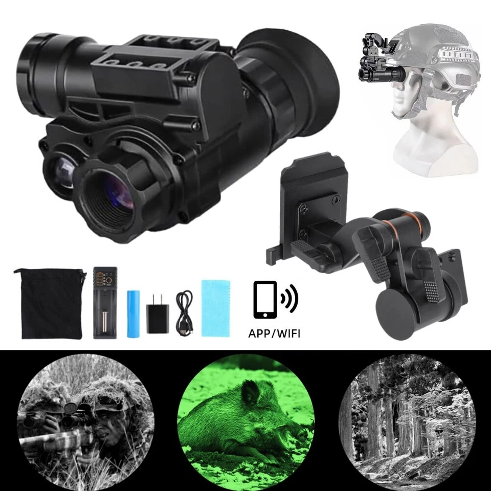 NVG10 Monocular Night Vision Goggles 1080P WiFi for Hunting Observation Helmet. - Image 4 of 4