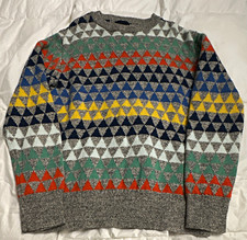 GapKids Boys Gray Geometric Knit Crew Neck Pullover Sweater Size M 8