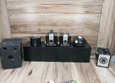 Lot of 6 Vintage Cameras Kodak Hawkeye No 7 Baby Brownie Ansco Panda Shur-Flash